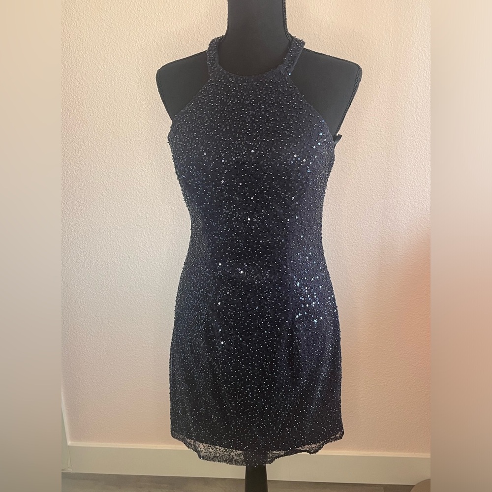 Navy sequin cocktail dress size 6